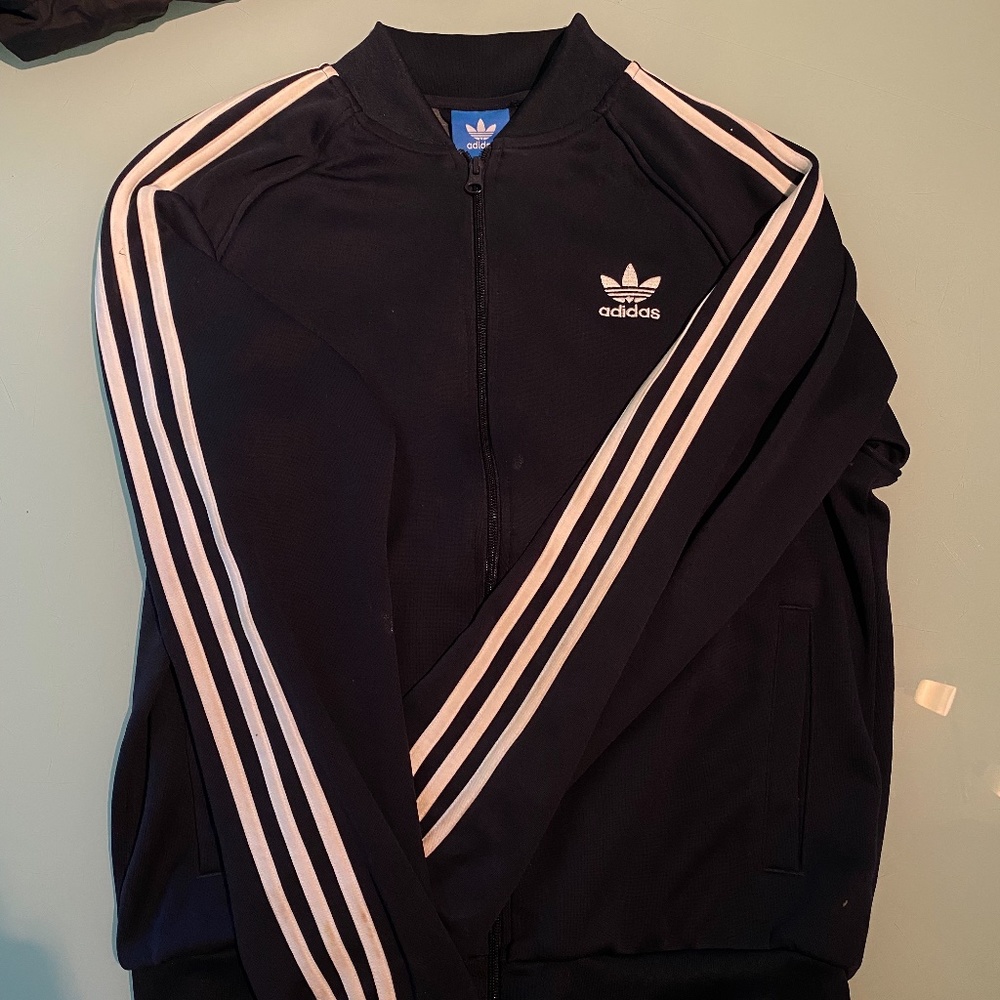 Adidas Essentials 3 Stripe Track Jacket Blue